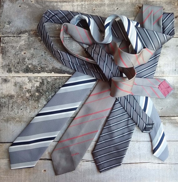 Vintage striped tie for men, wedding neckties in … - image 2
