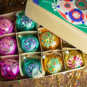 Weihnachtskugeln, Weihnachtsbaumschmuck, verschiedene 12er-Set Vintage-Weihnachtskugeln, rustikale Wohnkultur