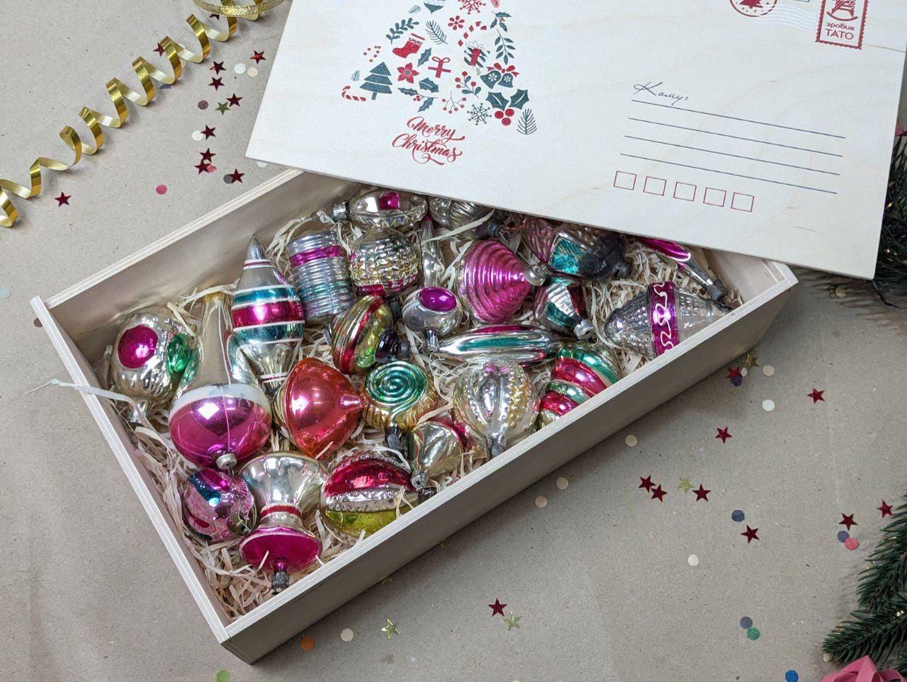 Unique Assorted Vintage Christmas Ornaments, Custom Set of Soviet