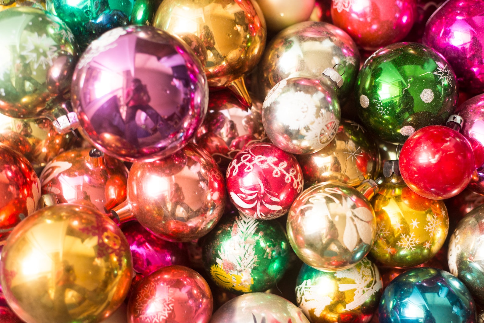 Assorted Glass Christmas Tree Ball Ornaments Assortment Xmas Etsy