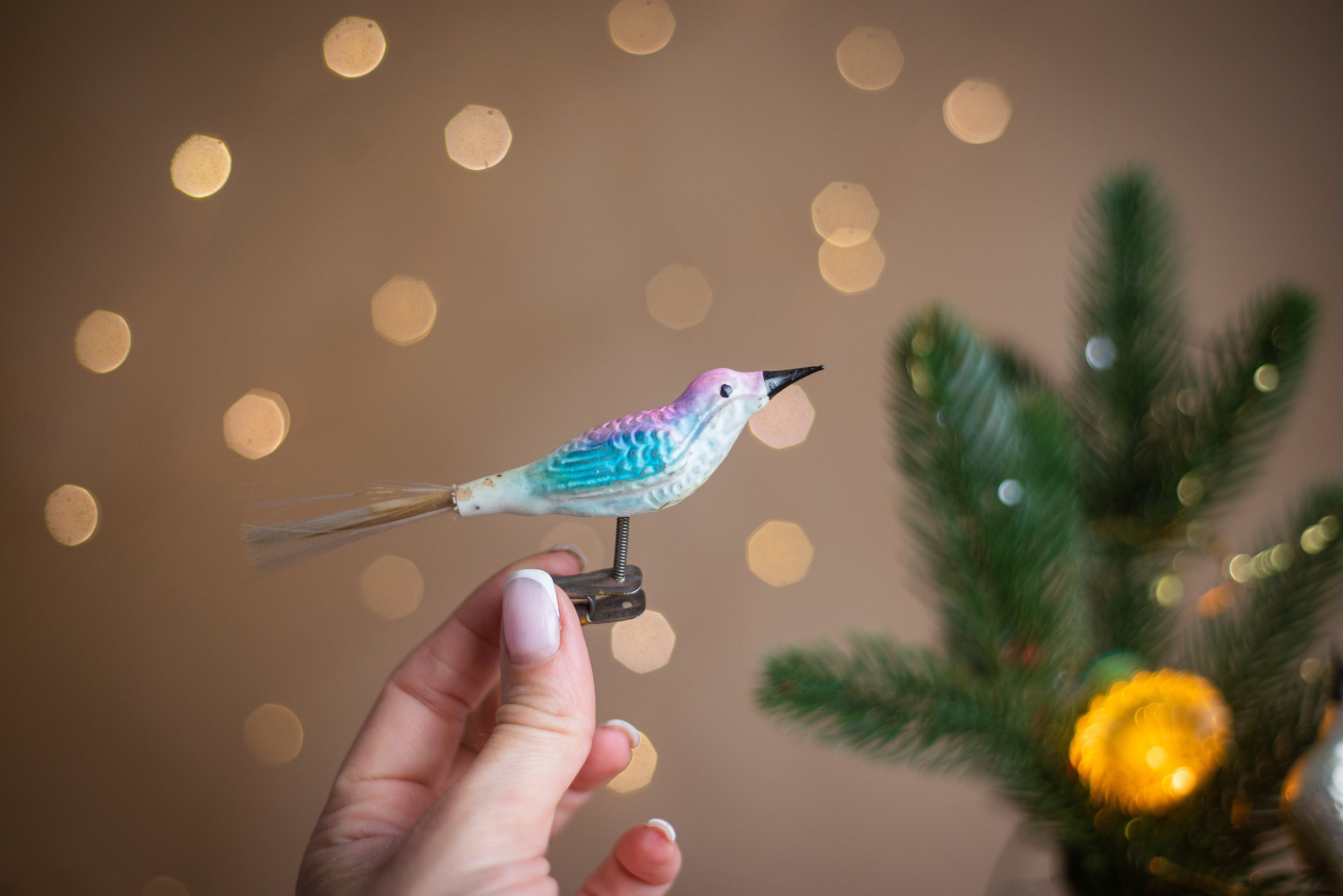 Décoration Noël Oiseau En Verre Vintage - Boule Arbre De Noël