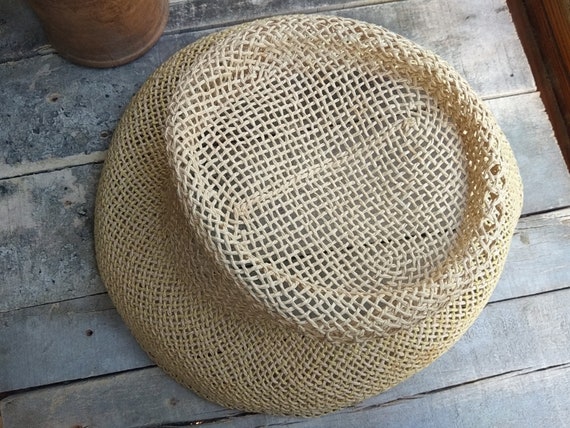 Vintage straw hat for women, Boho sun bucket hat,… - image 7