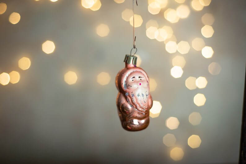 Figura de gnomo, adornos navideños de vidrio vintage de la década de 1970 imagen 4