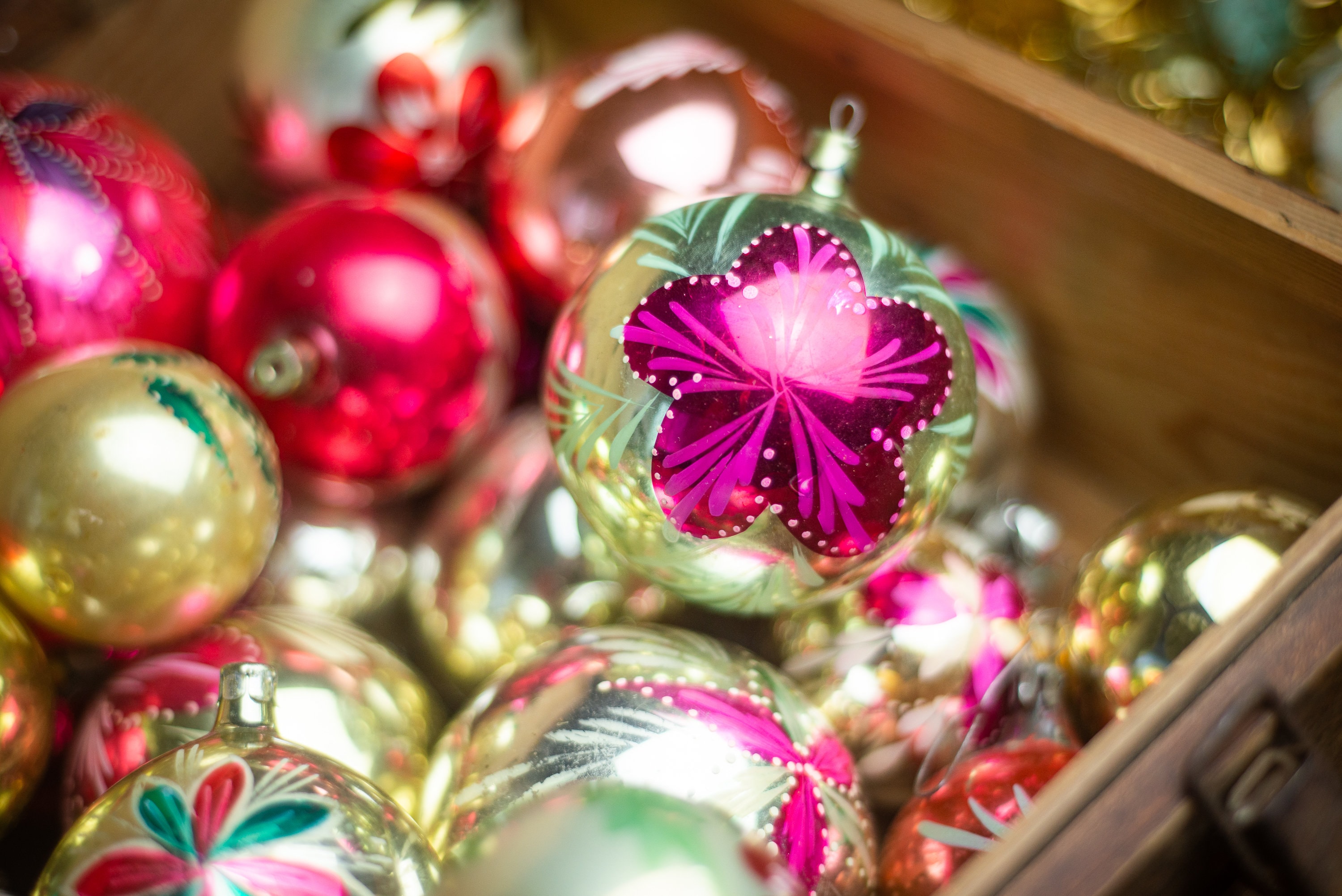 Custom Set of Vintage Christmas Glass Ornaments Retro | Etsy UK