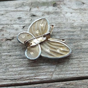 Vintage butterfly brooch, Insect jewelry, Retro dress brooch, Butterfly pin, Figural collar brooch image 7