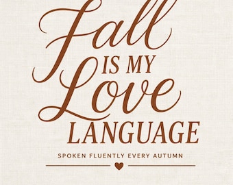 Lenguaje del amor otoñal PNG, diseño de camiseta de otoño (descarga digital)
