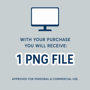 Puede incluir: Un gr&aacute;fico digital con un icono de monitor de computadora azul oscuro en la parte superior. Debajo del icono, el texto dice: WITH YOUR PURCHASE YOU WILL RECEIVE: 1 PNG FILE. En la parte inferior, el texto indica: APPROVED FOR PERSONAL & COMMERCIAL USE.