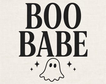 Boo Babe Ghost PNG, Spooky Halloween Shirt Design (Digital Download)