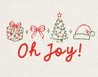 Christmas "Oh Joy!" Design, Christmas Ornament PNG