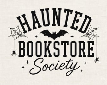 Haunted Bookstore Society PNG, Spooky Book Lover Graphic, Halloween PNG