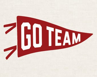 Go Team Pennant PNG, Sports Shirt Design, Print on Demand (Digital Download)