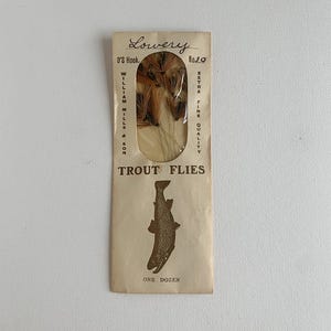 Rare Collectible Trout Flies, O&#39;S hooks, Anytime gift, Limited Quantities, Vintage, William Mills & Son, Wm Cushner Collection