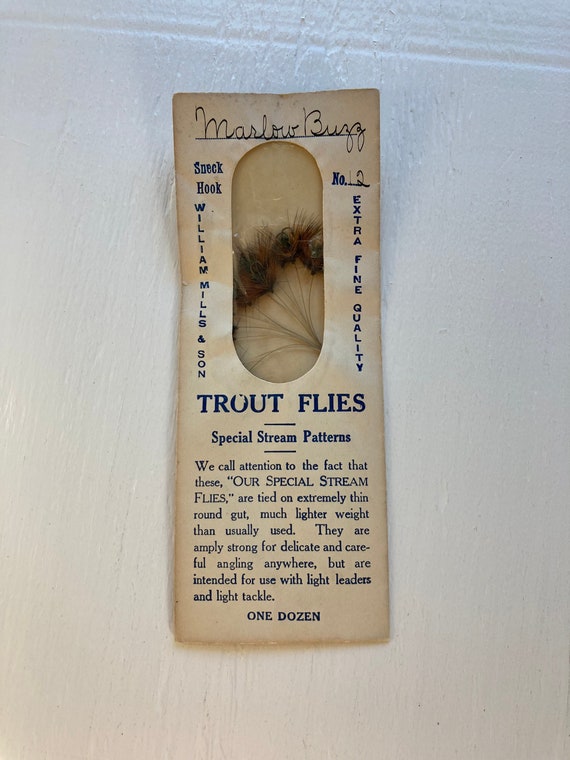 Vintage Trout Flies, Rare Fishing Flies, William Mills & Son