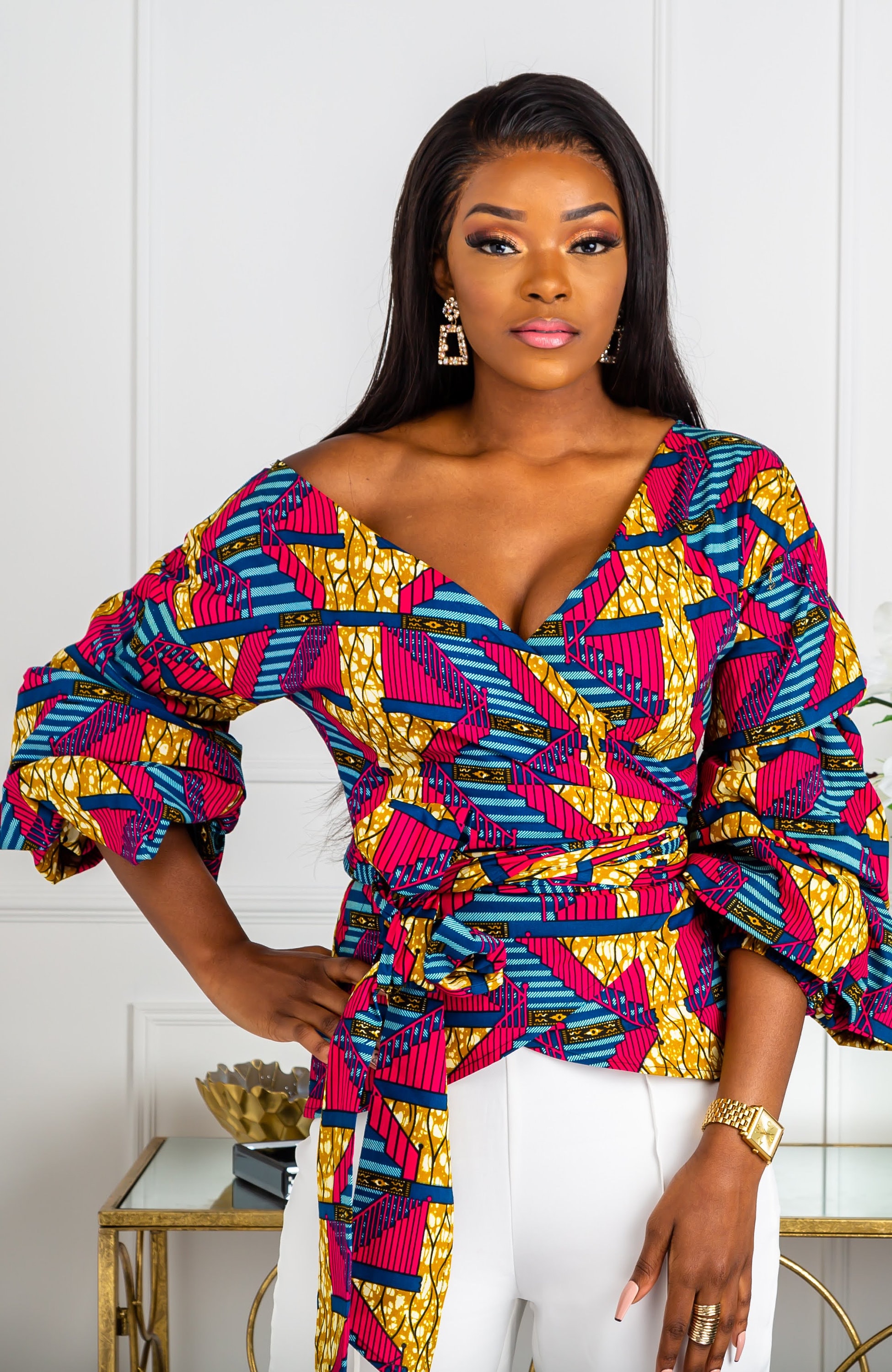 African Print Wrap Top African Top African Fashion Blouse - Etsy UK