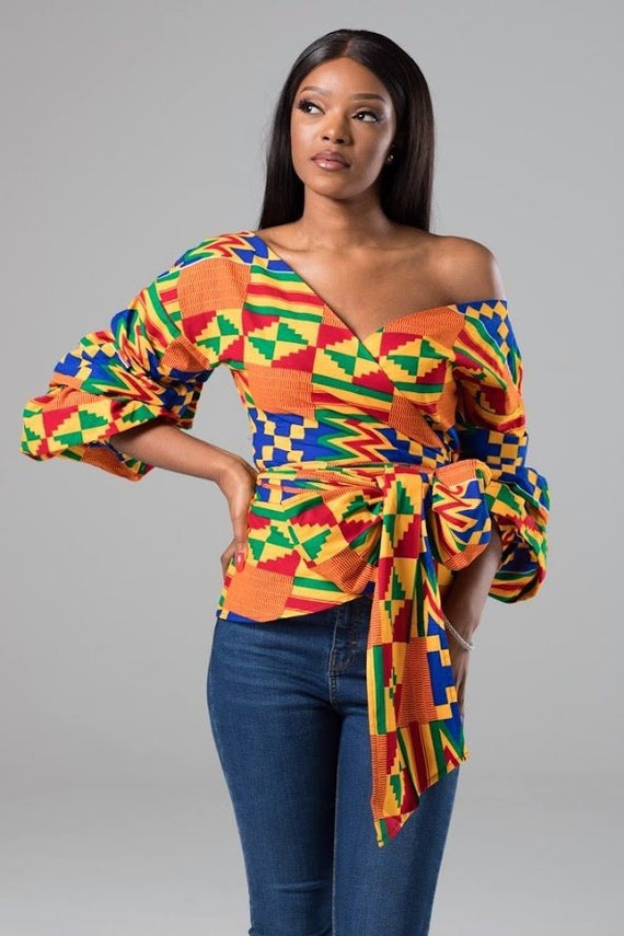 African print wrap top African top 