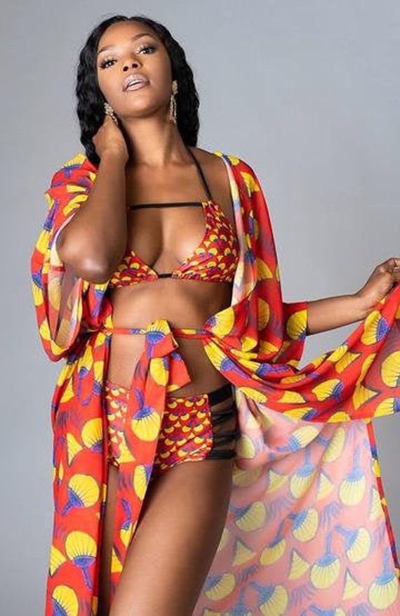 swimsuit with matching head wrap