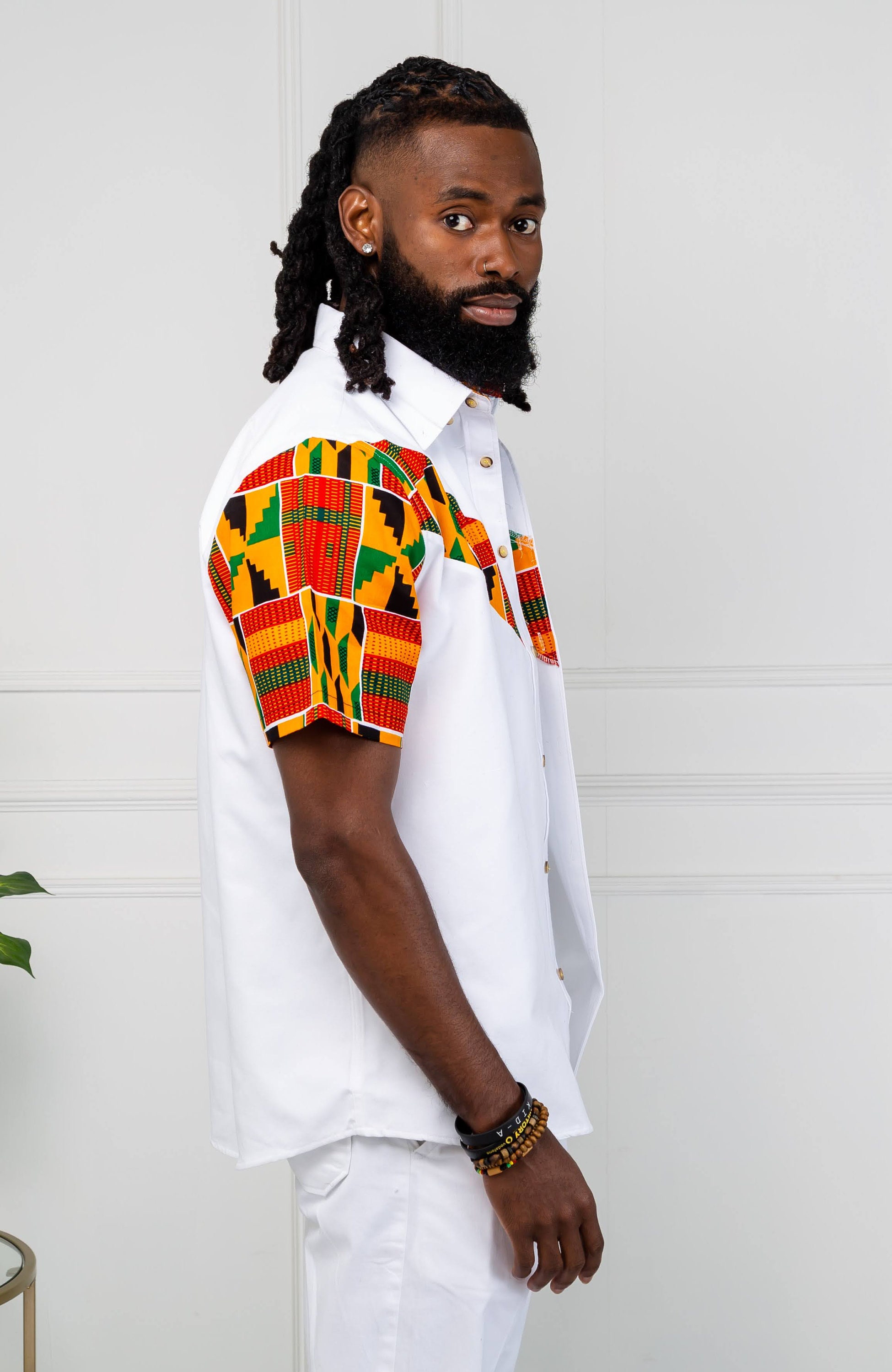 Short Sleeve Shirt for Men, African Men's Fashion, 100
