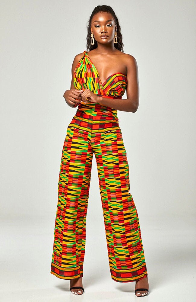 Image of African Print Infinity Jumpsuit, Multiway Romper, Women Romper, Jumpsuit - Kenya