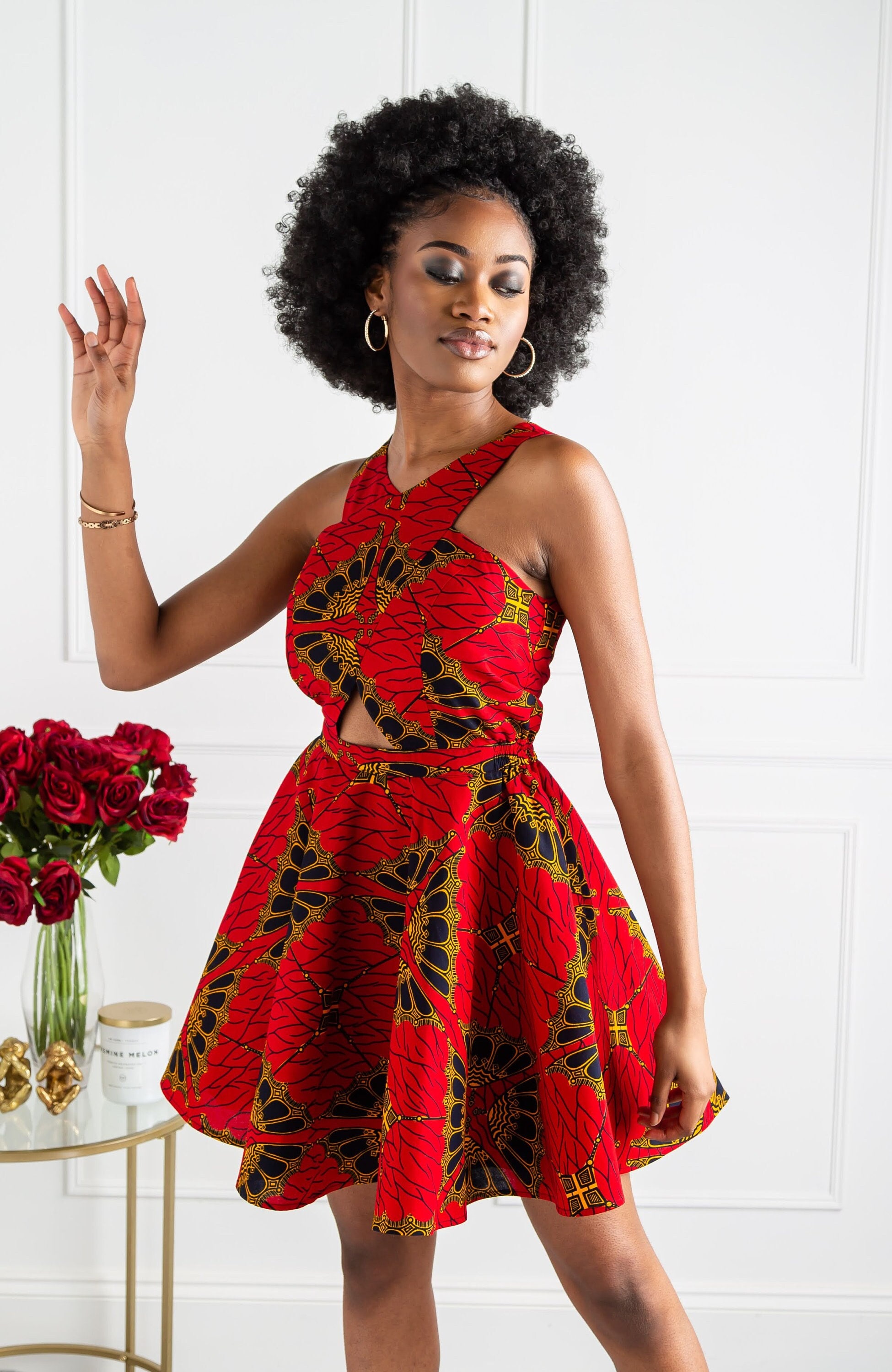 Camilla African Print Drawstring Dress  Ankara dress, African dresses for  women, African design dresses