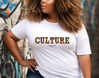 Unisex African Print Culture Slogan T-Shirt White Cotton Short Sleeve Classic Graphic Tee Kente Matching Family Women Men Kids Ankara Kumasi