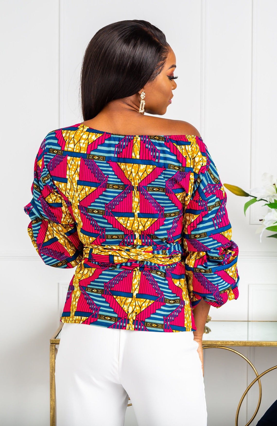 African Print Wrap Top African Top African Fashion Blouse - Etsy UK