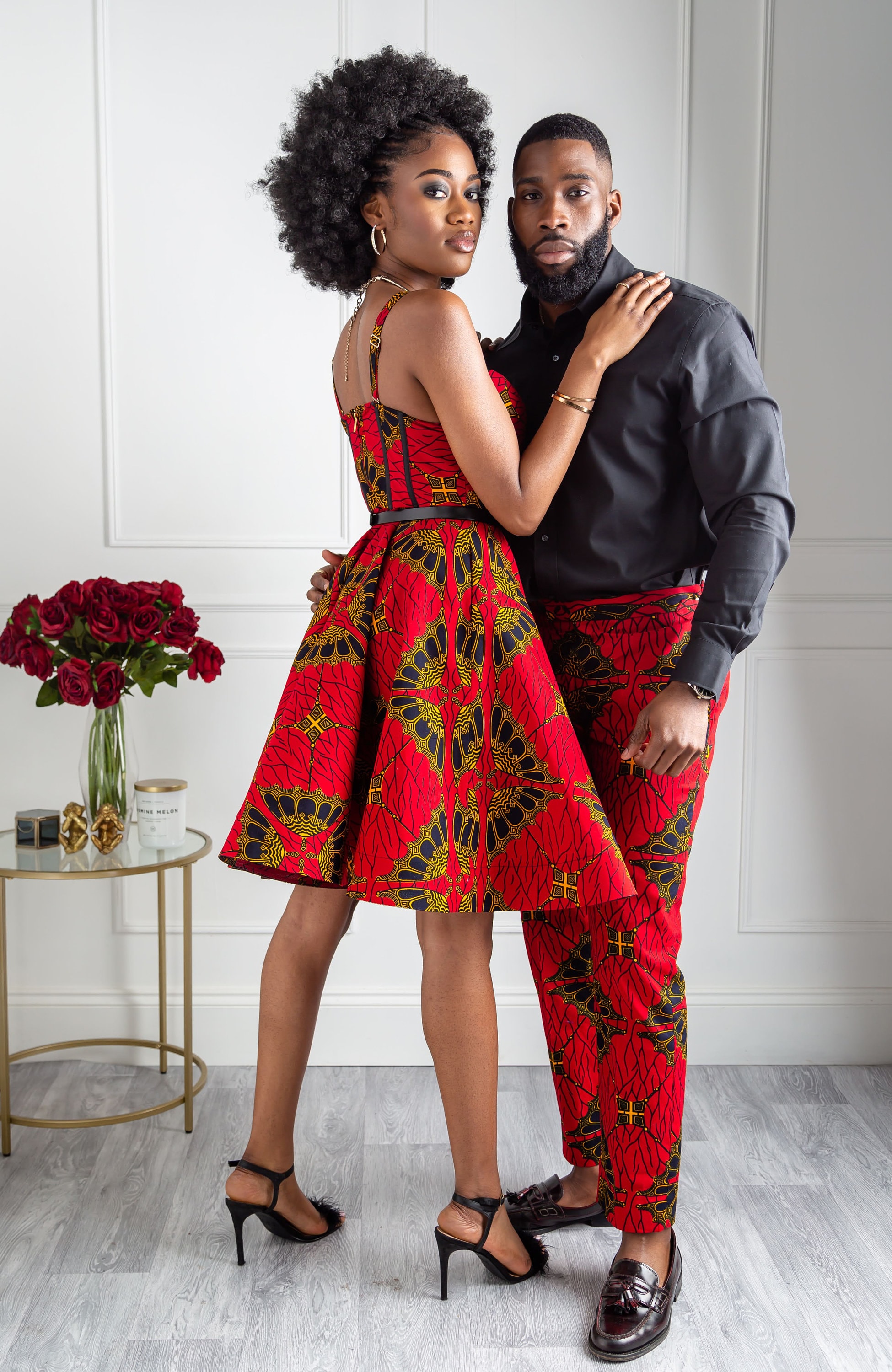 aniyah african ankara frilled shoulder knee length dress African Print Knee Length Dress, Ankara Fit & Flare Corset Midi Dress, Short Summer Dress, African Print Sleeveless Dress