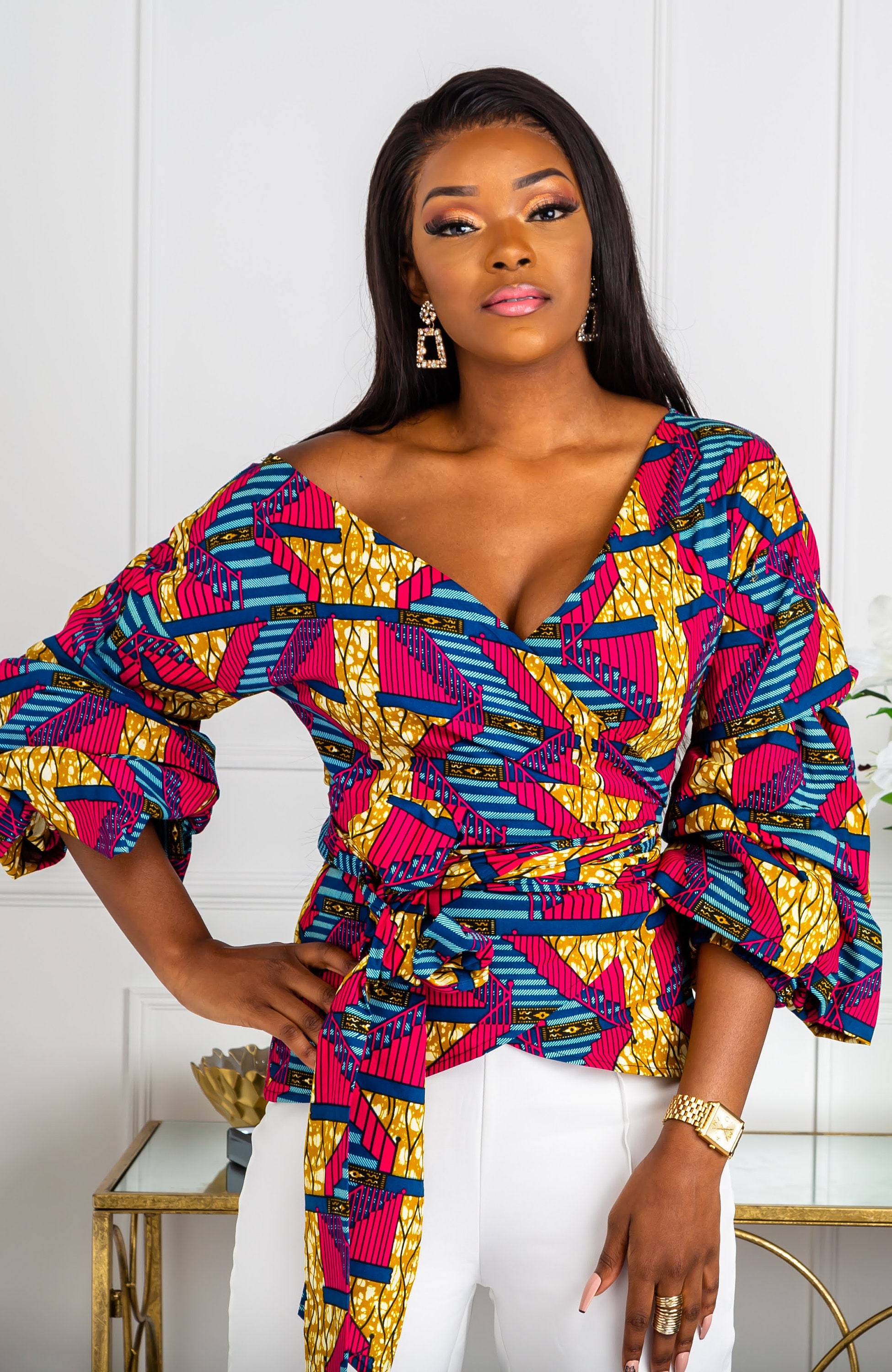 African Print Wrap Top African Top African Fashion Blouse - Etsy UK