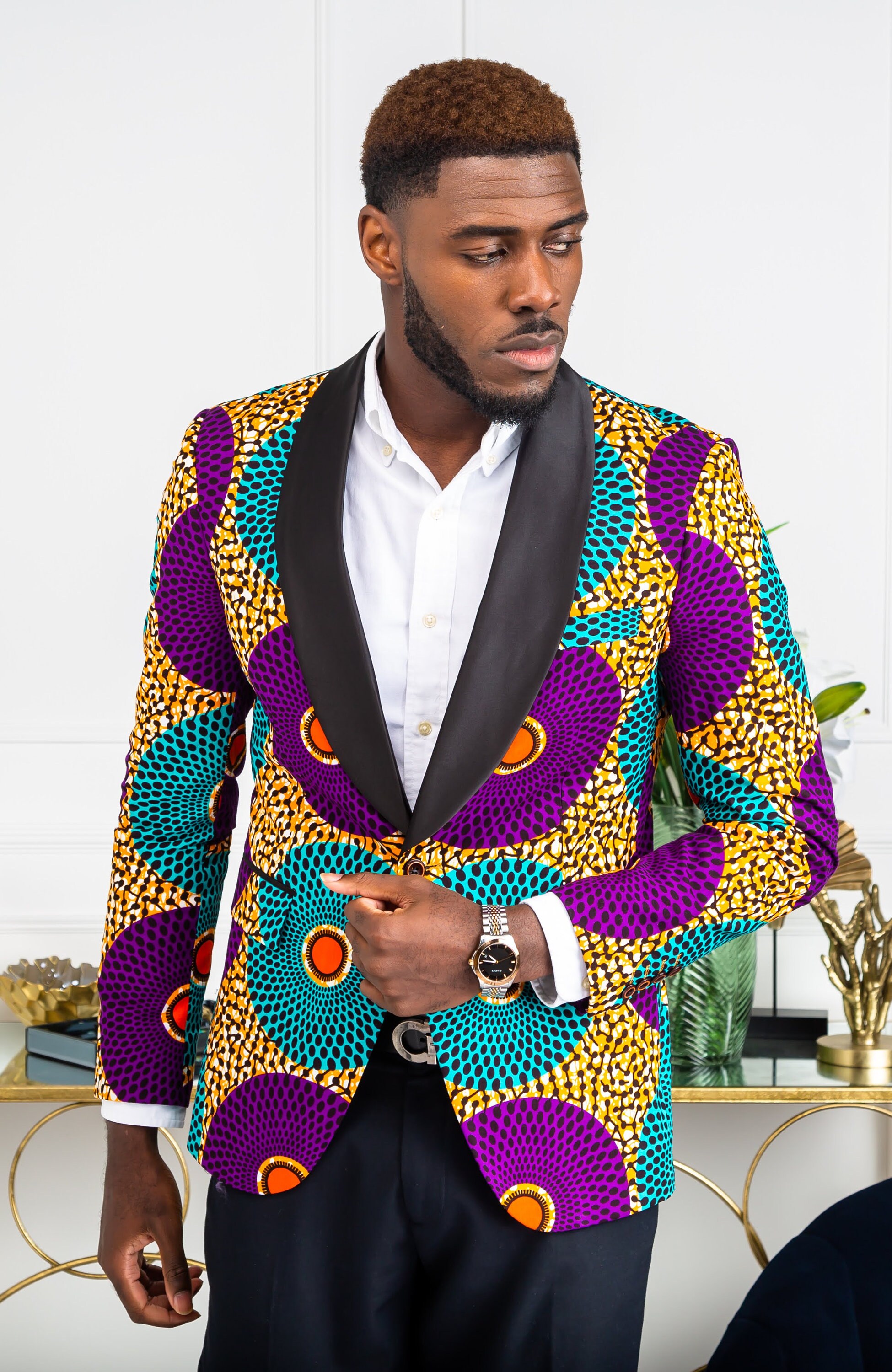 african print mens jacket