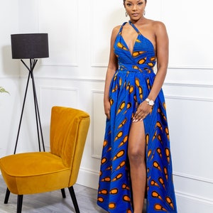 African dress, African maxi dress,African clothing for women, Ankara dress, Dashiki dress, Women, Infinity Multi-way Maxi dress - Ella