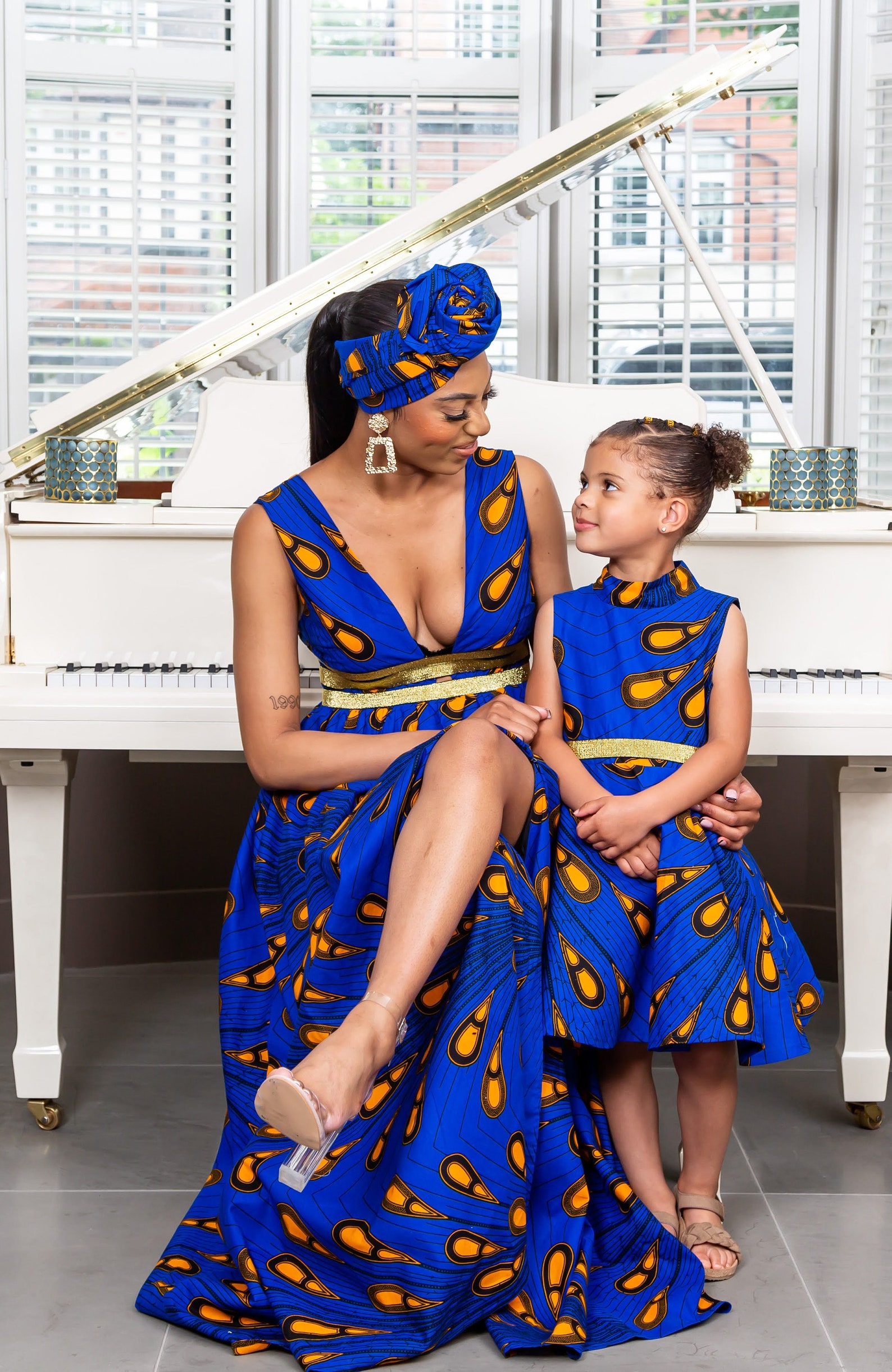 African Print Dress for Girls Sleeveless Turtleneck Midi - Etsy