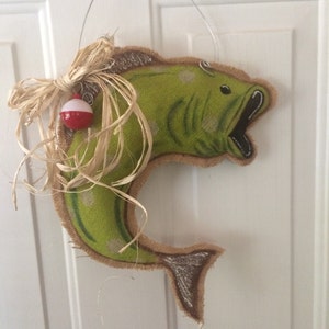 Burlap Fish Door Hanger