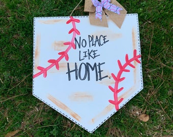 Home Plate Baseball Wood Door Hanger