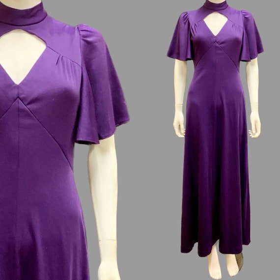 1970’s purple maxi party dress - image 1