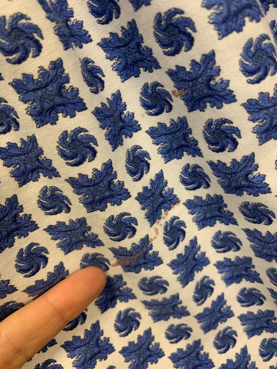 1950’s blue/white geometric pattern full skirt co… - image 8