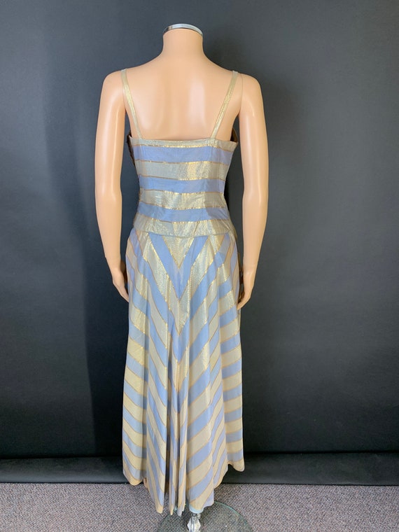 1940’s gold and blue evening  “Romney” gown - image 5