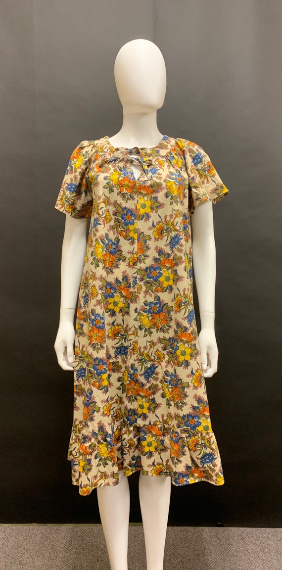 70’s cotton smock shape dress