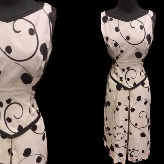 Stunning 1950s cut out cotton dress - image 1