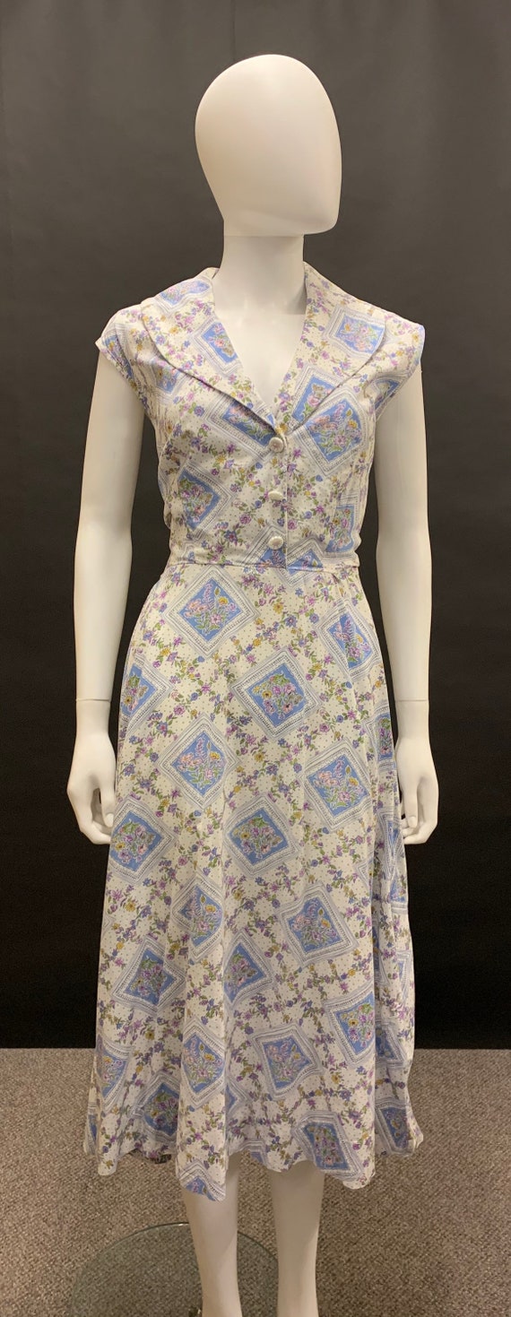 1940s cotton day dress