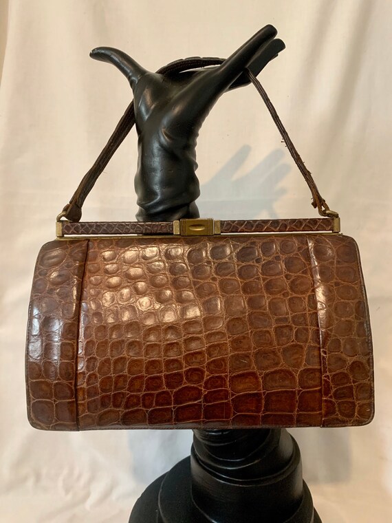1940s crocodile handbag