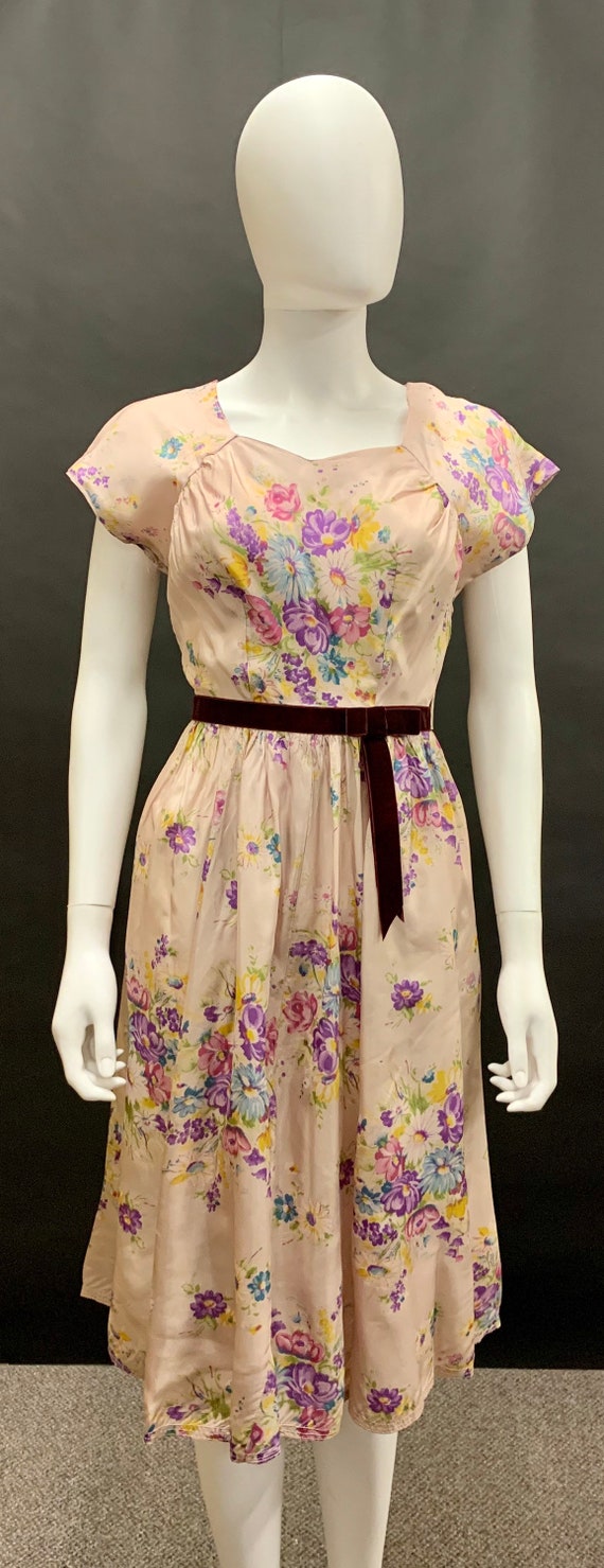 1940s rayon dress - image 2