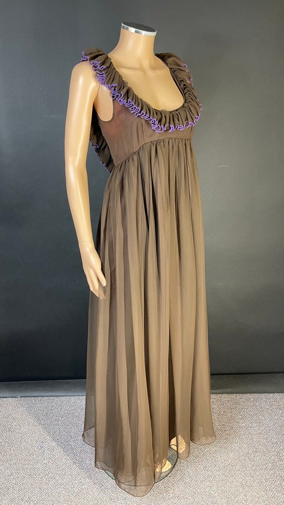 Gorgeous 1970’s “jean varon” chiffon maxi dress - image 2