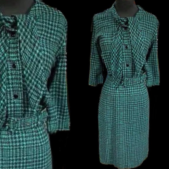 Gorgeous winter weight late 50’s day dress - image 1