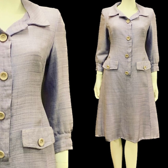 Beautiful lavender “Hardy Amies” linen coat dress - image 1