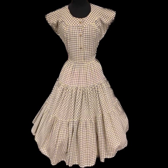 Gorgeous 1950’s cotton full skirt summer day dres… - image 2