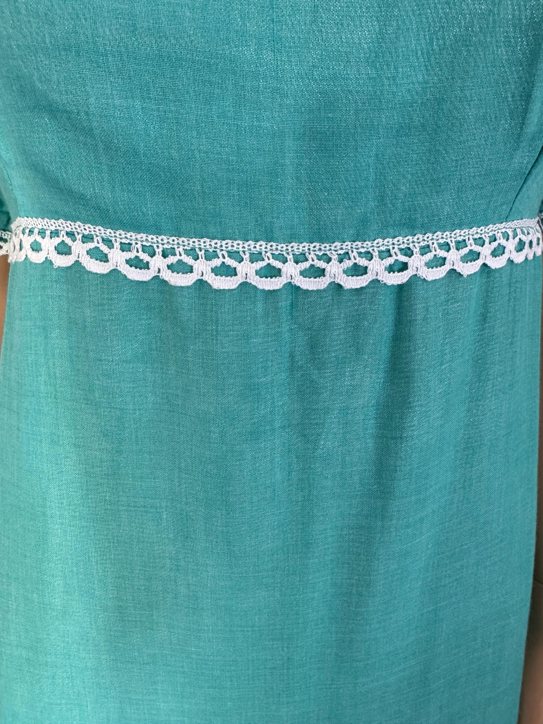 chinese dress ladies Turquoise Tulle Maxi Dress with Lace Detail main image 0