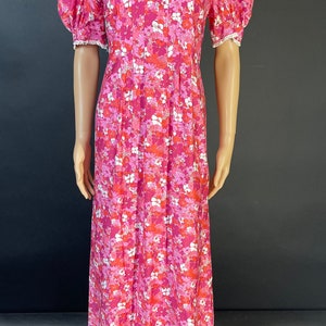 1960s volup pink floral prairie maxi summer dress image 2