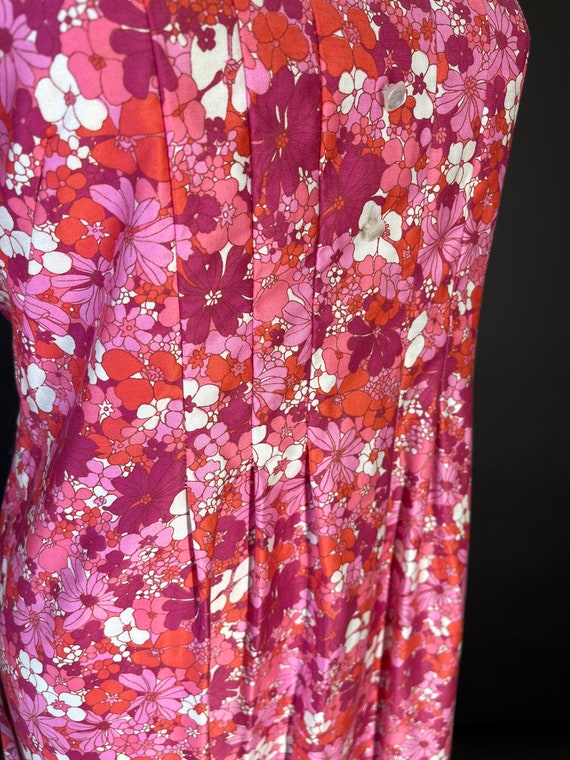 1960’s volup pink floral prairie maxi summer dress - image 8