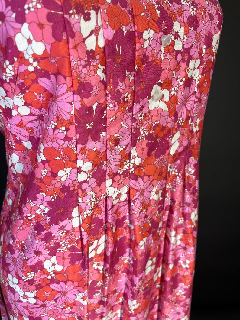 1960s volup pink floral prairie maxi summer dress image 8
