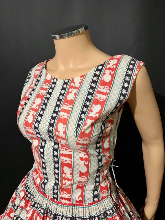 Gorgeous 1950’s cotton summer patterned full skir… - image 3