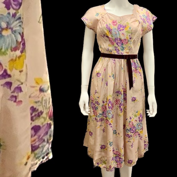 1940s rayon dress - image 1